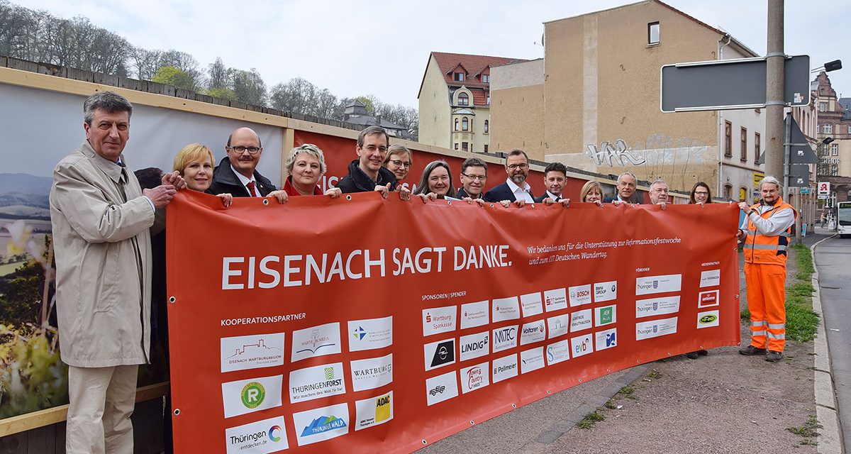 Eisenach sagt Danke am Bauzaun „Tor zur Stadt“